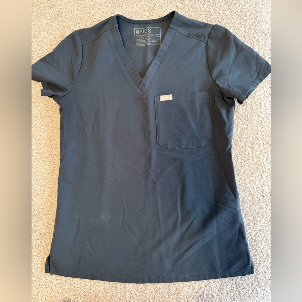 Figs Caterina One Pocket Scrub Top XXS Night Sky